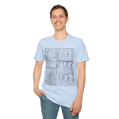 Ancient Greek Comic Panel T-Shirt — Classical Myth Sketch Art