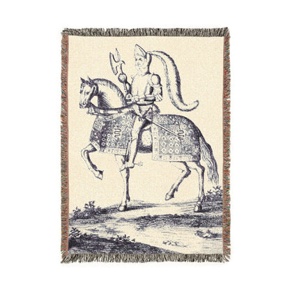 Knight Patterned Woven Blanket – Bohemian Style Cover for Living Room and Children's Room