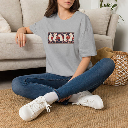 Dancing Rats Graphic T-Shirt — Vintage Folk Art Rodent Design