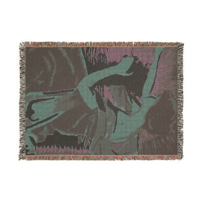 Artistic Woven Blanket — Retro Abstract Figure Throw for Home Décor