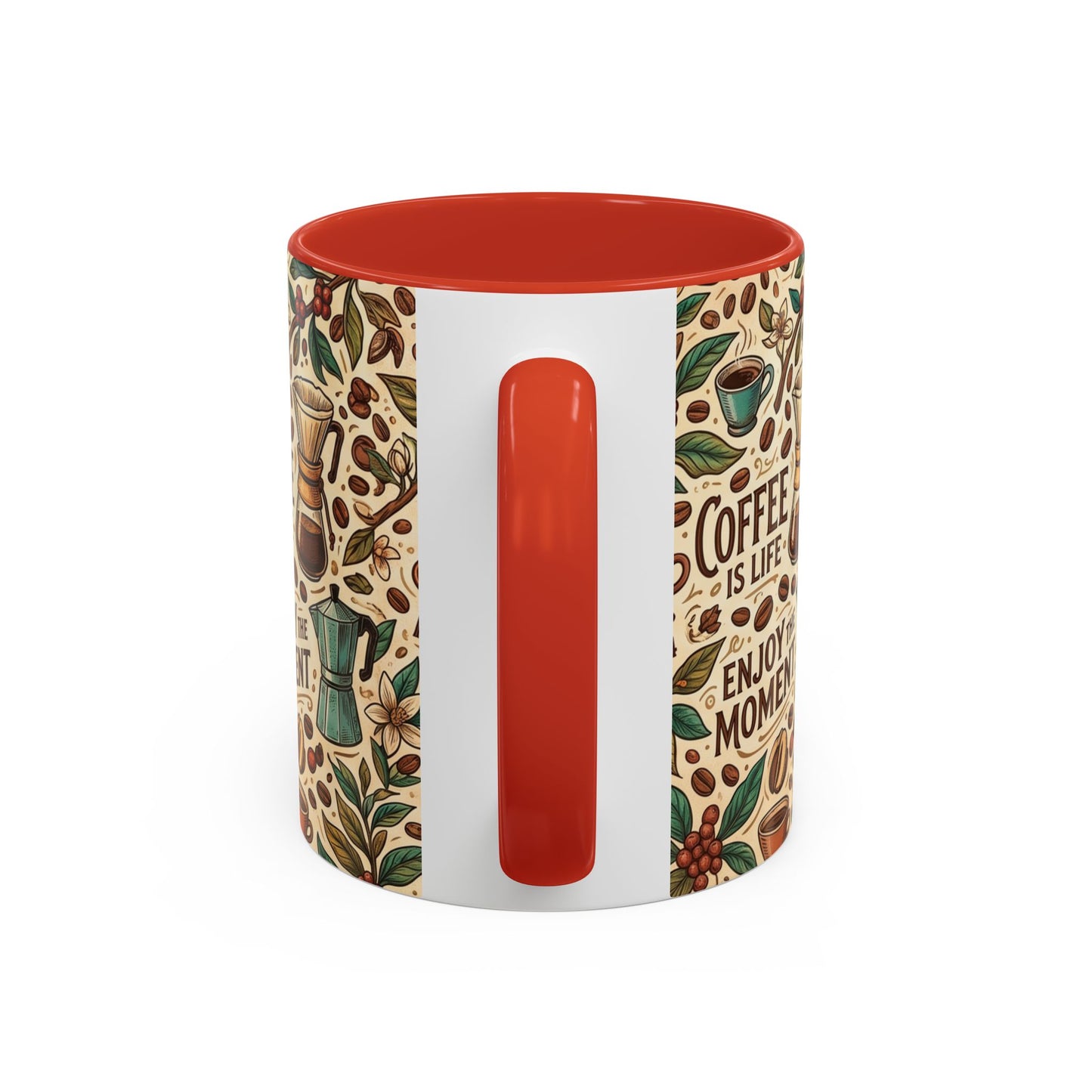 Coffee Mug — "Brew Happy" Ceramic Accent Mug (11/15 oz)