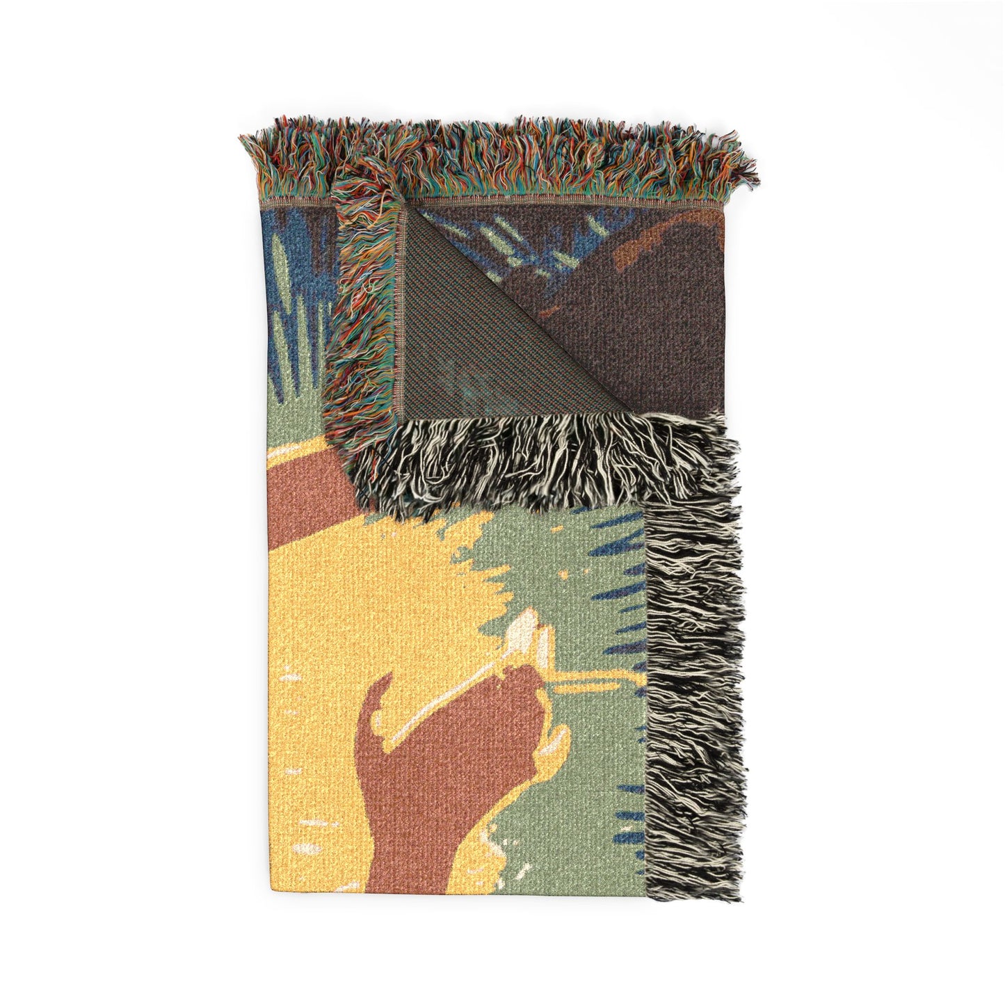 Artistic Woven Blanket — Retro Abstract Figure Throw for Home Décor