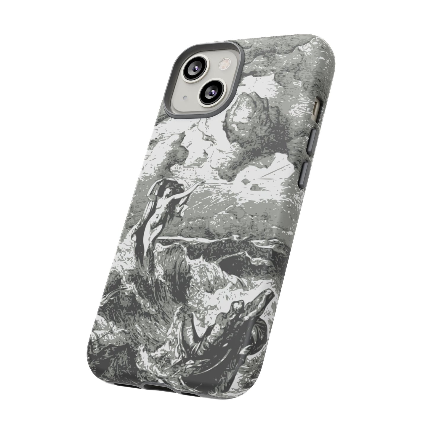 Vintage Ocean Art Phone Case — Mythic Sea Illustration Tough Case