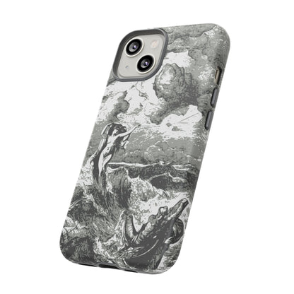 Vintage Ocean Art Phone Case — Mythic Sea Illustration Tough Case