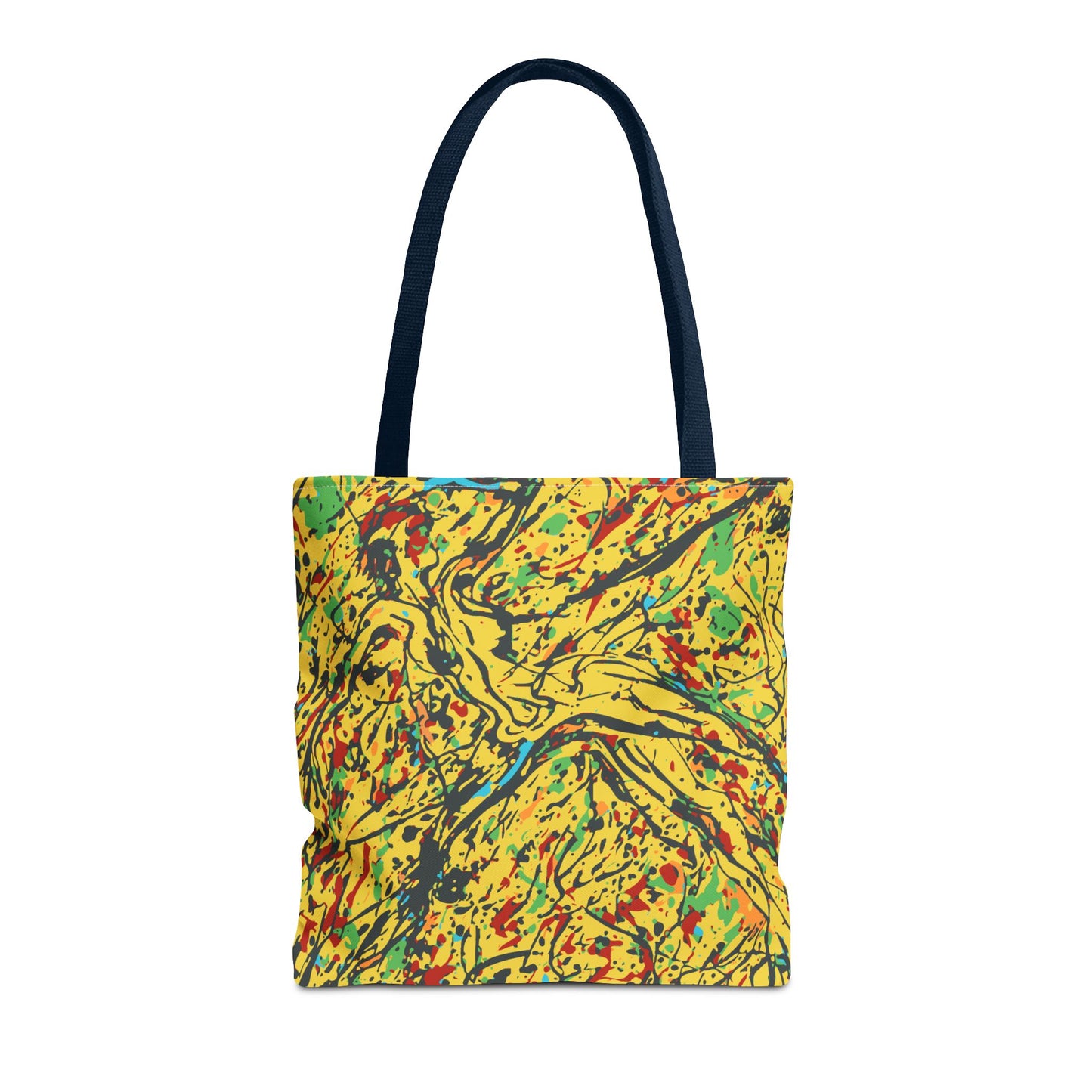 Abstract Yellow Splash Tote Bag — Vibrant Paint-Splatter AOP Tote