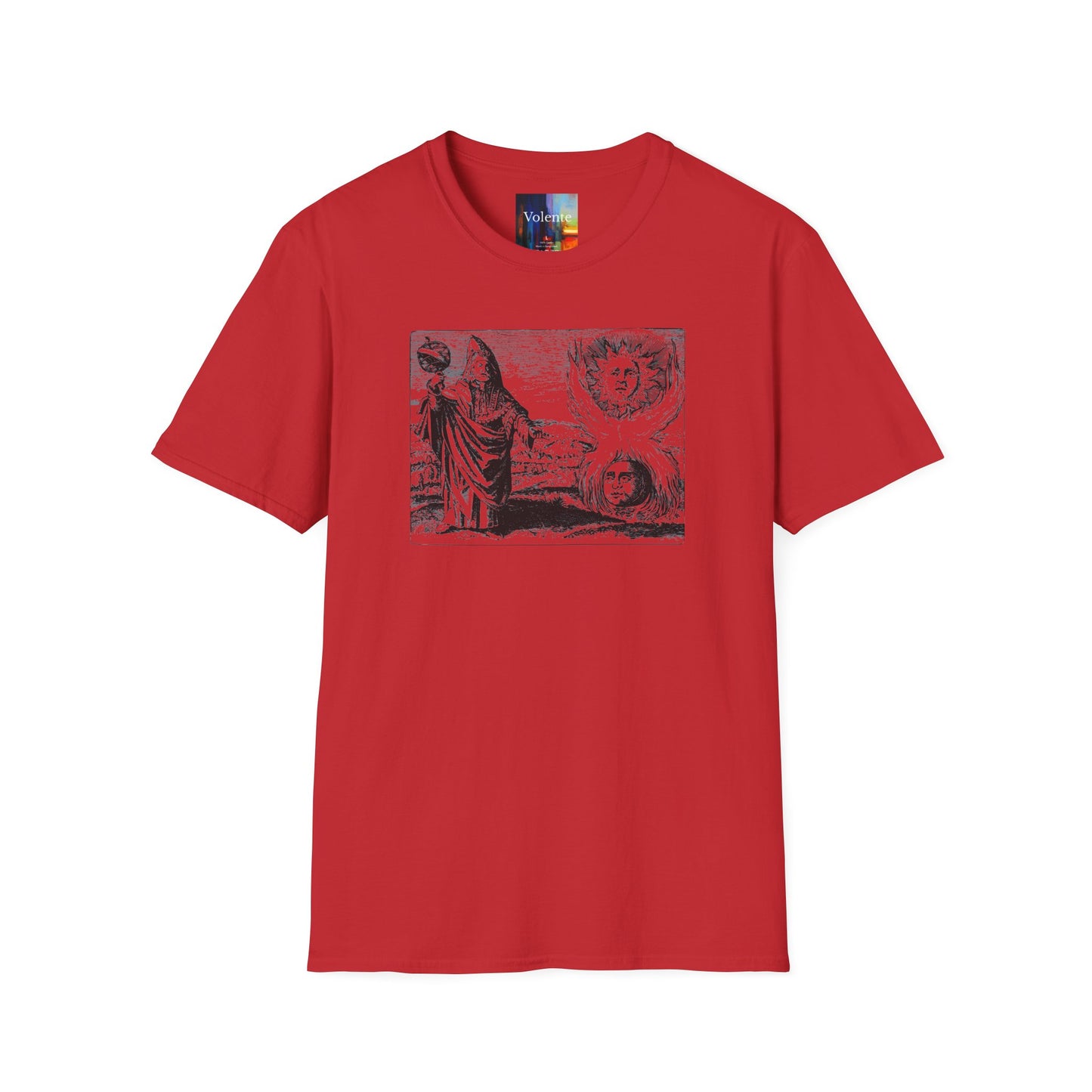 Vintage Alchemy Art Tee — Sun & Moon Esoteric Illustration T-Shirt