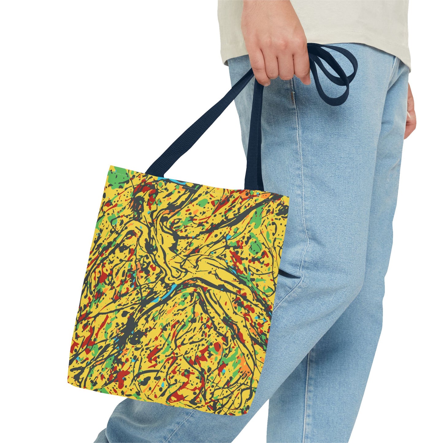 Abstract Yellow Splash Tote Bag — Vibrant Paint-Splatter AOP Tote
