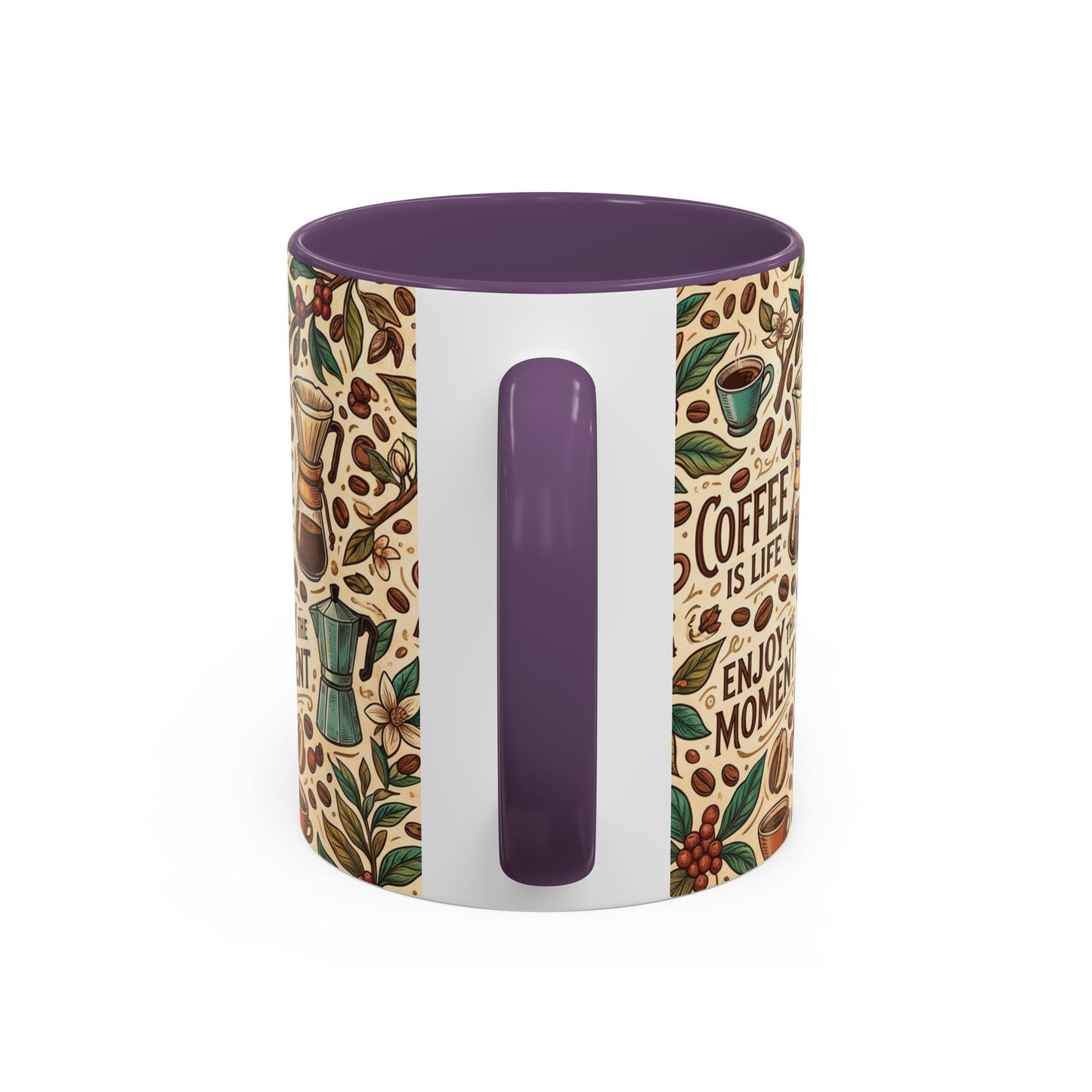 Coffee Mug — "Brew Happy" Ceramic Accent Mug (11/15 oz)