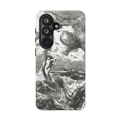 Vintage Ocean Art Phone Case — Mythic Sea Illustration Tough Case