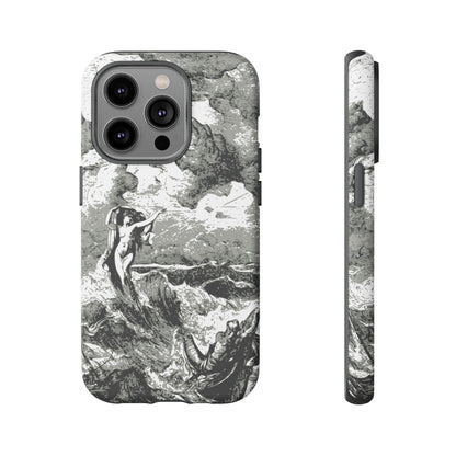 Vintage Ocean Art Phone Case — Mythic Sea Illustration Tough Case