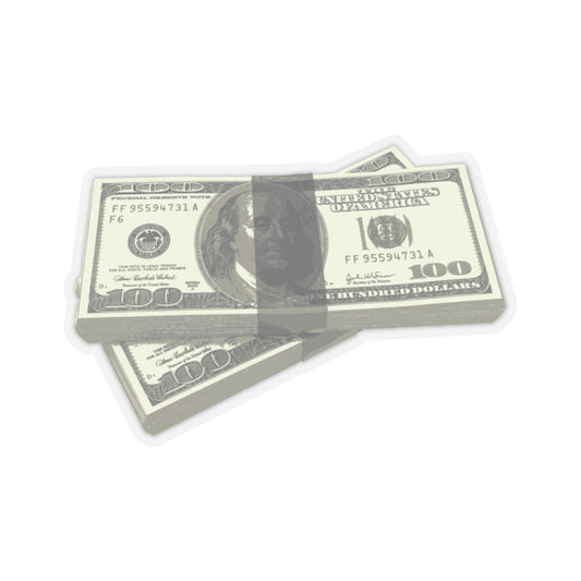 Money Stack Sticker — Realistic 100 Bill Kiss-Cut Decal