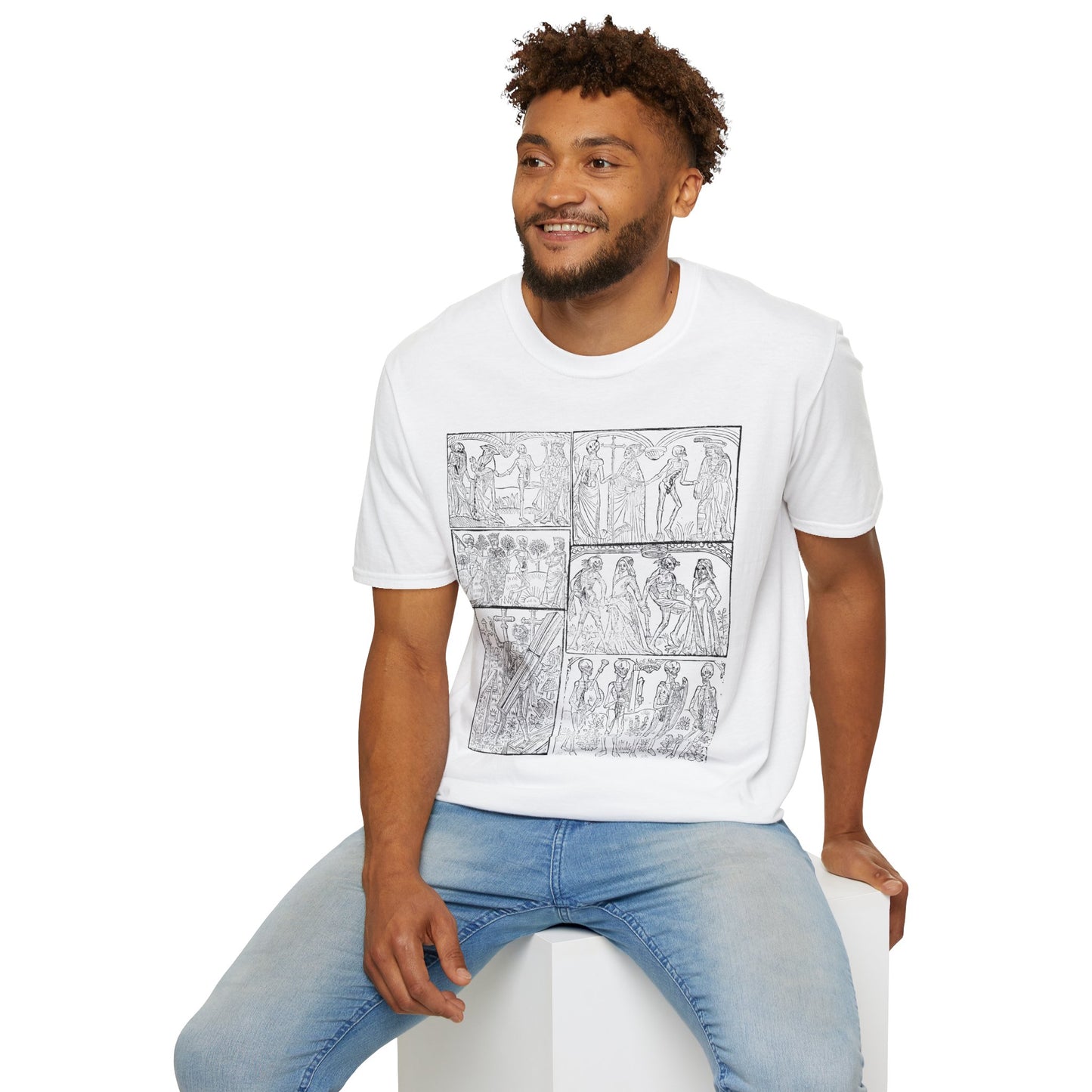 Ancient Greek Comic Panel T-Shirt — Classical Myth Sketch Art