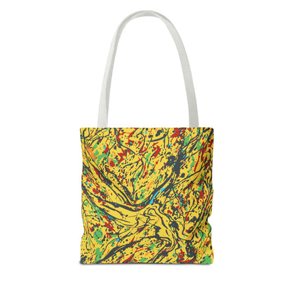 Abstract Yellow Splash Tote Bag — Vibrant Paint-Splatter AOP Tote