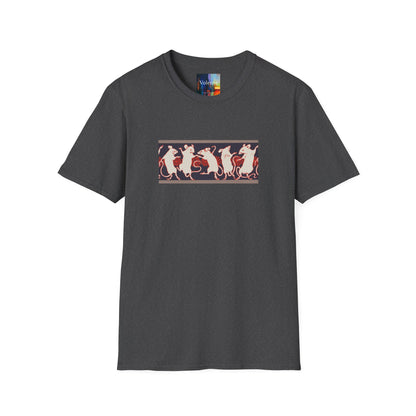 Dancing Rats Graphic T-Shirt — Vintage Folk Art Rodent Design