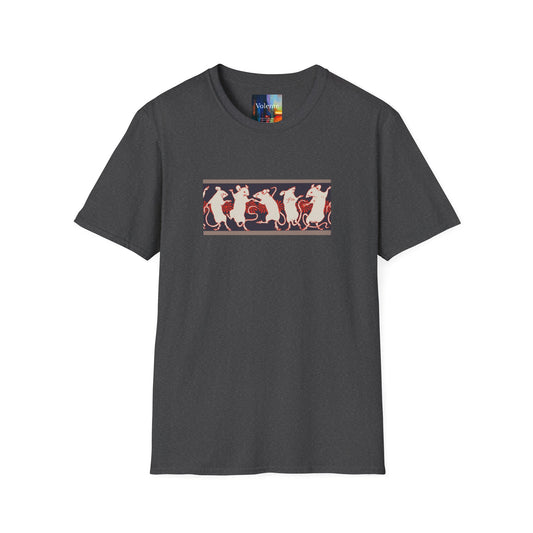 Dancing Rats Graphic T-Shirt — Vintage Folk Art Rodent Design