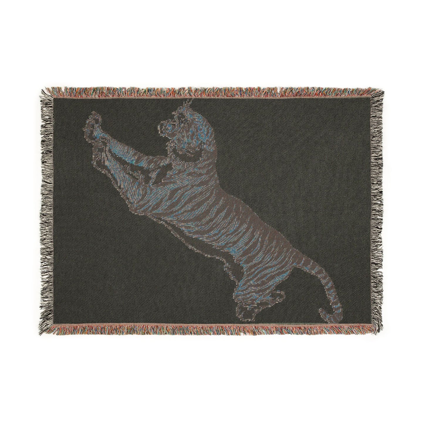 Jumping Tiger Woven Blanket