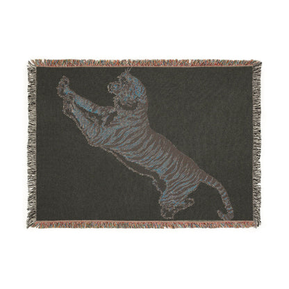 Jumping Tiger Woven Blanket