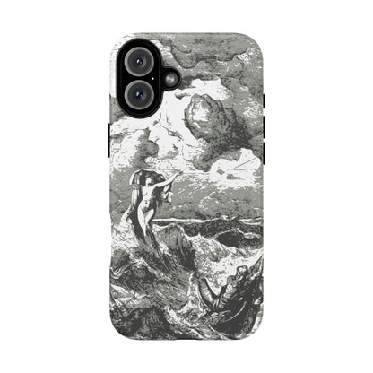Vintage Ocean Art Phone Case — Mythic Sea Illustration Tough Case