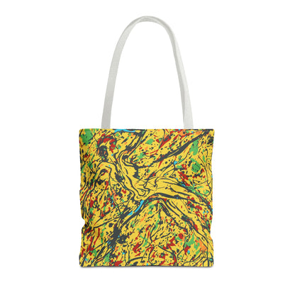 Abstract Yellow Splash Tote Bag — Vibrant Paint-Splatter AOP Tote