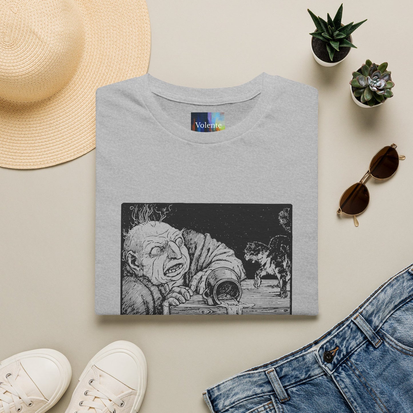 Creepy Vintage Ghoul Illustration T-Shirt – Horror Art Tee