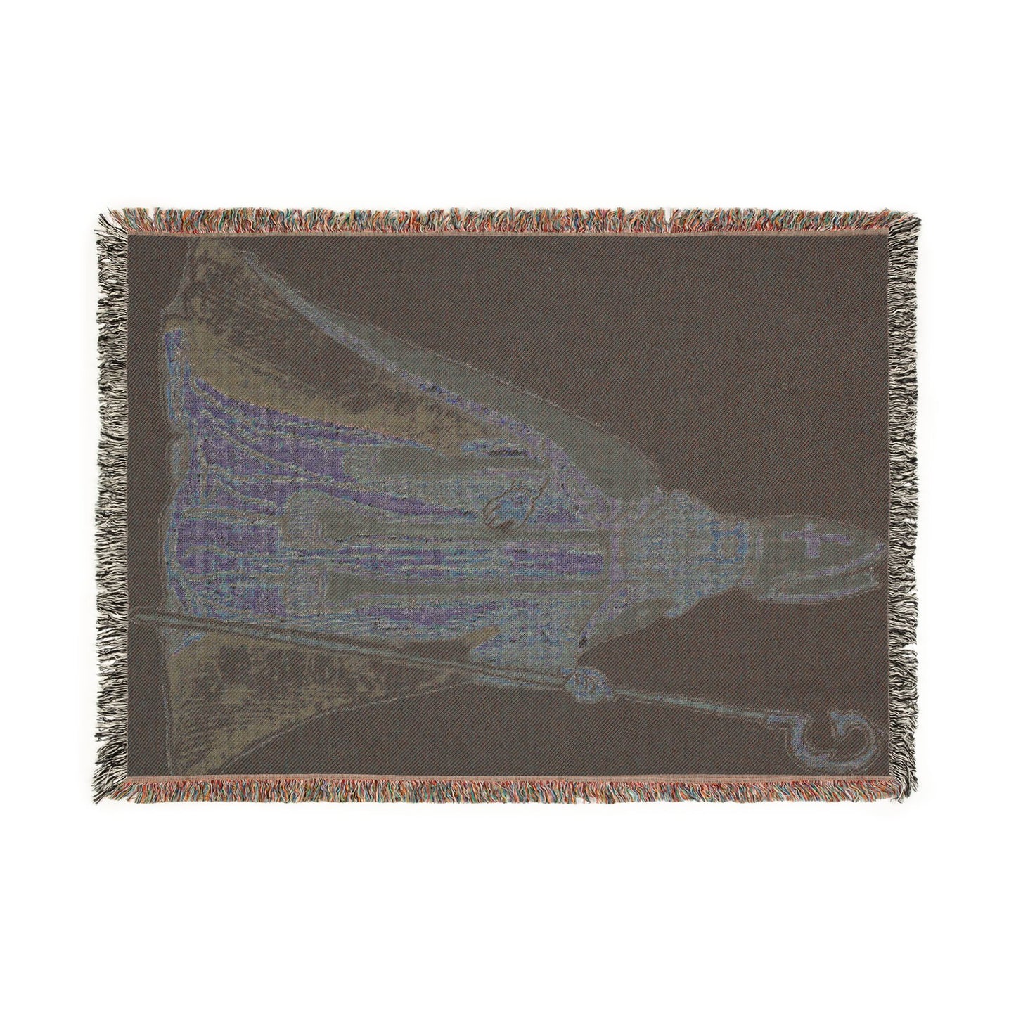 Saint Bishop Woven Blanket – Religious Throw with Cloaked Clergyman Design