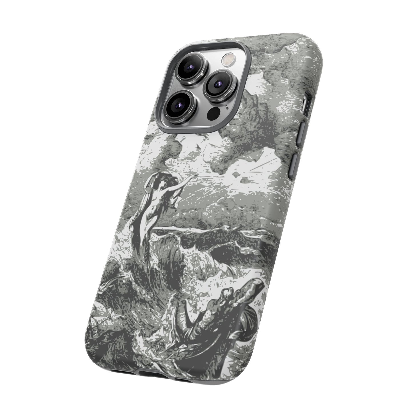 Vintage Ocean Art Phone Case — Mythic Sea Illustration Tough Case