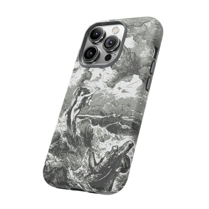 Vintage Ocean Art Phone Case — Mythic Sea Illustration Tough Case