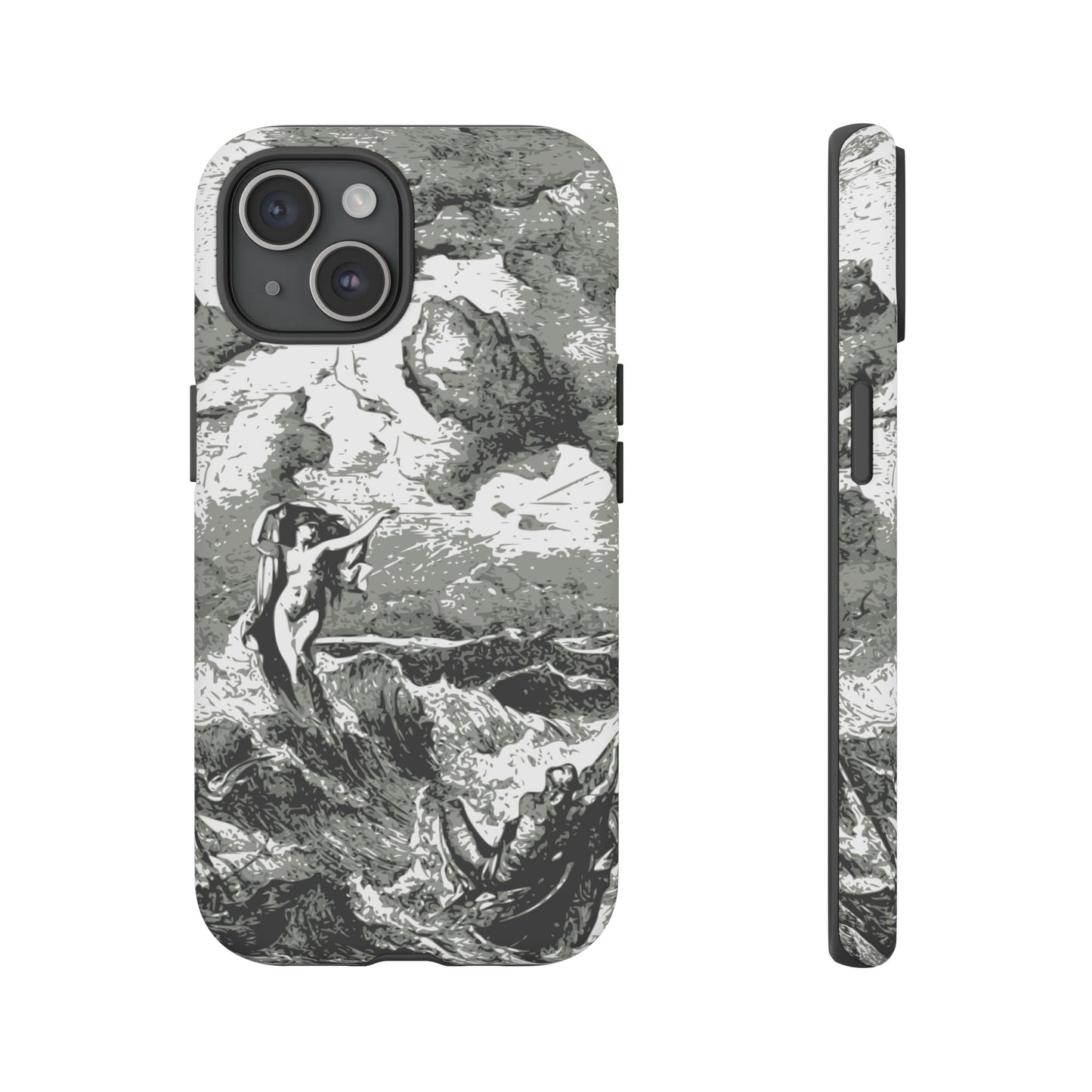 Vintage Ocean Art Phone Case — Mythic Sea Illustration Tough Case