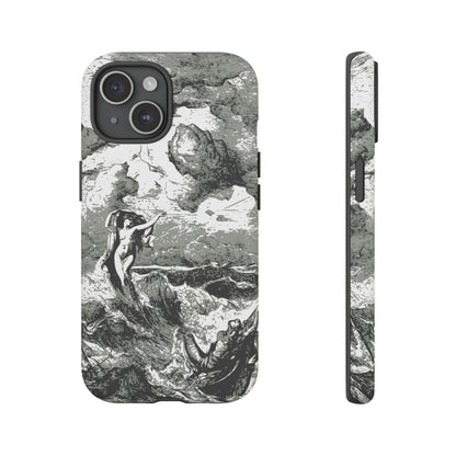 Vintage Ocean Art Phone Case — Mythic Sea Illustration Tough Case
