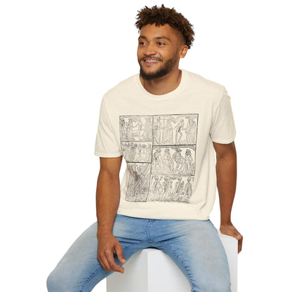 Ancient Greek Comic Panel T-Shirt — Classical Myth Sketch Art