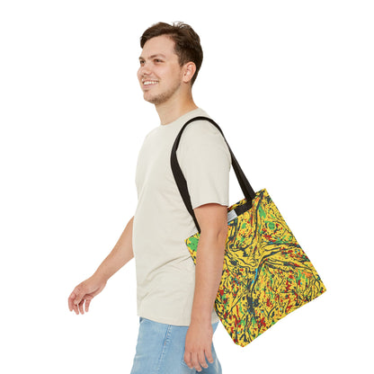 Abstract Yellow Splash Tote Bag — Vibrant Paint-Splatter AOP Tote
