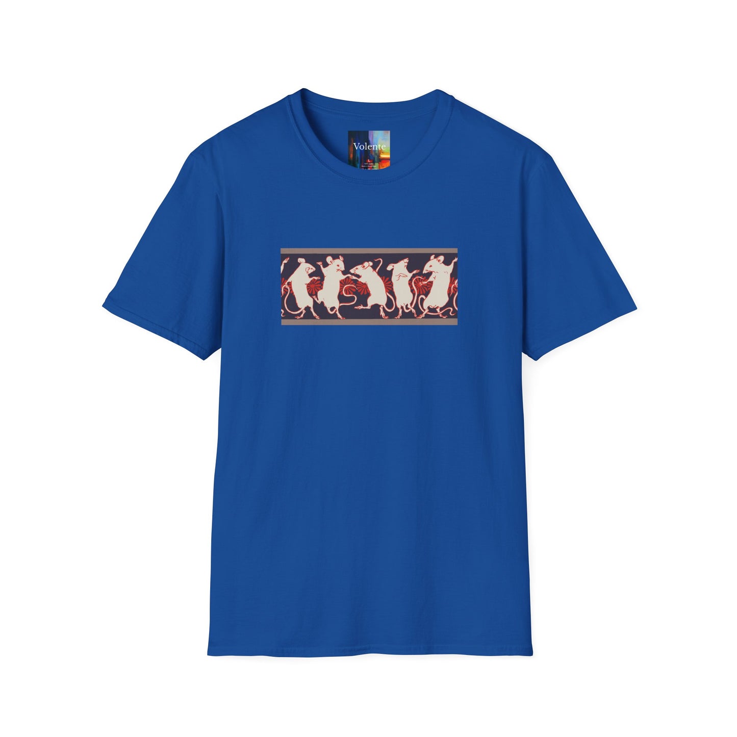 Dancing Rats Graphic T-Shirt — Vintage Folk Art Rodent Design