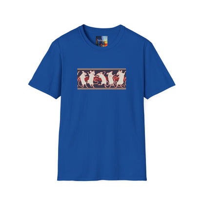 Dancing Rats Graphic T-Shirt — Vintage Folk Art Rodent Design
