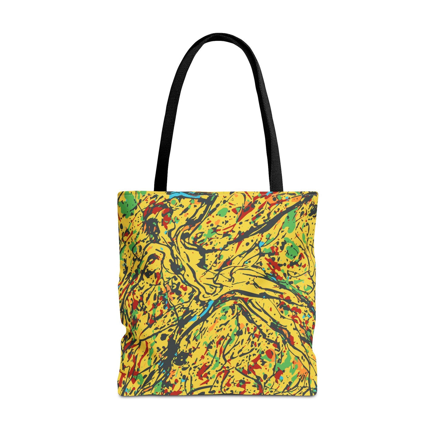 Abstract Yellow Splash Tote Bag — Vibrant Paint-Splatter AOP Tote