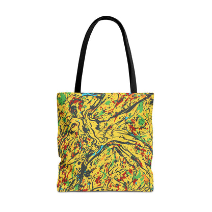 Abstract Yellow Splash Tote Bag — Vibrant Paint-Splatter AOP Tote