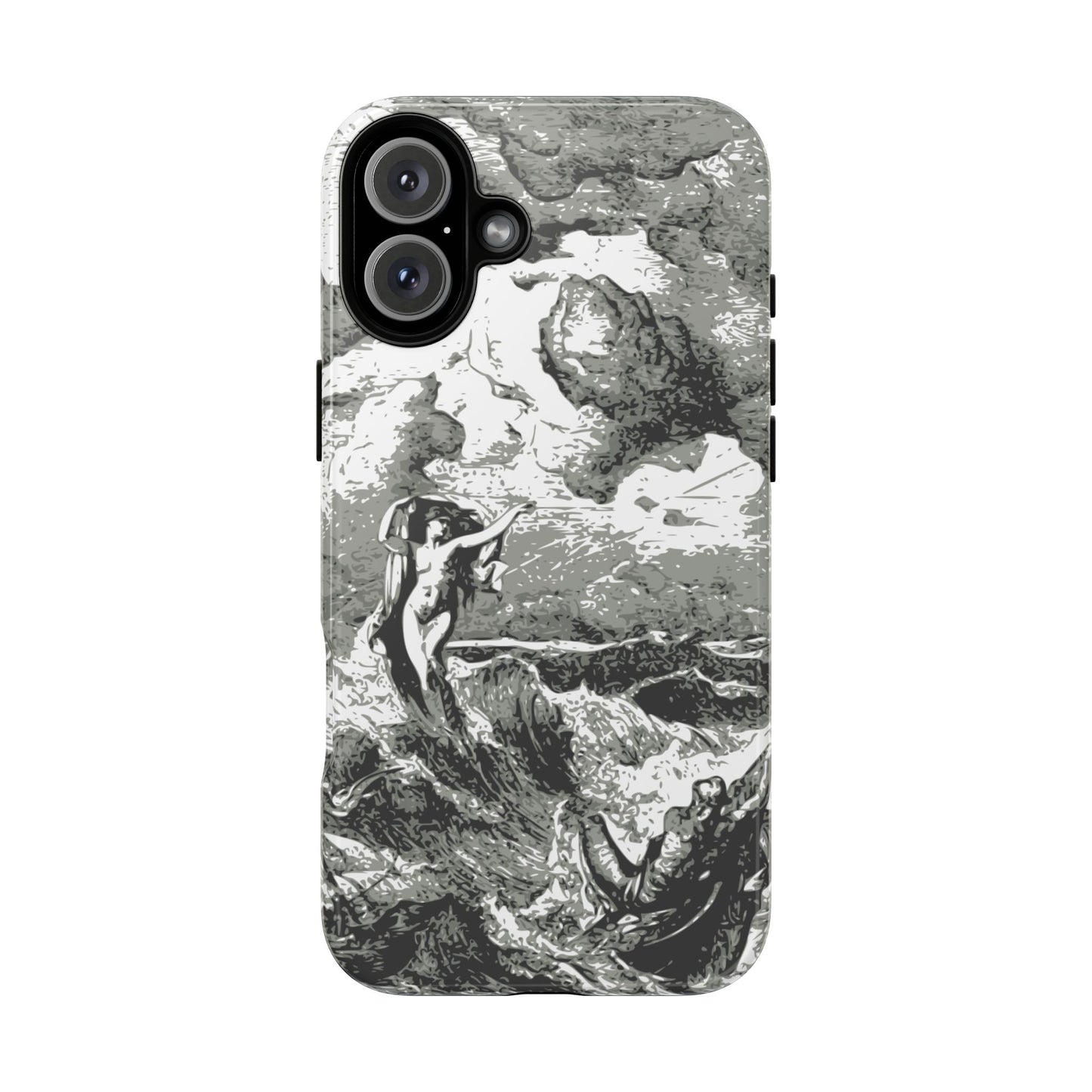 Vintage Ocean Art Phone Case — Mythic Sea Illustration Tough Case
