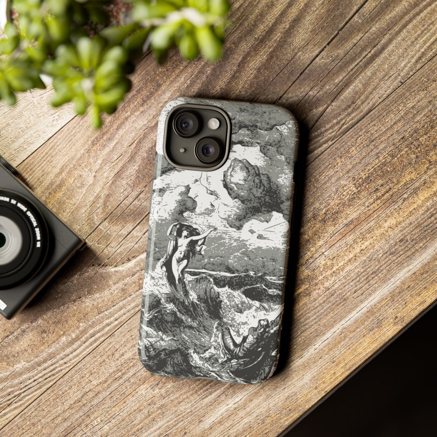 Vintage Ocean Art Phone Case — Mythic Sea Illustration Tough Case