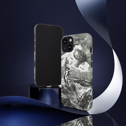 Vintage Ocean Art Phone Case — Mythic Sea Illustration Tough Case