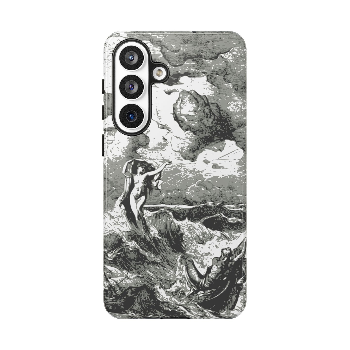 Vintage Ocean Art Phone Case — Mythic Sea Illustration Tough Case