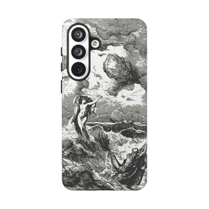 Vintage Ocean Art Phone Case — Mythic Sea Illustration Tough Case