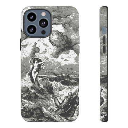 Vintage Ocean Art Phone Case — Mythic Sea Illustration Tough Case