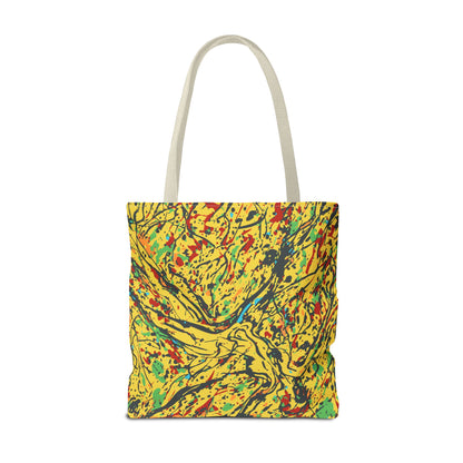 Abstract Yellow Splash Tote Bag — Vibrant Paint-Splatter AOP Tote