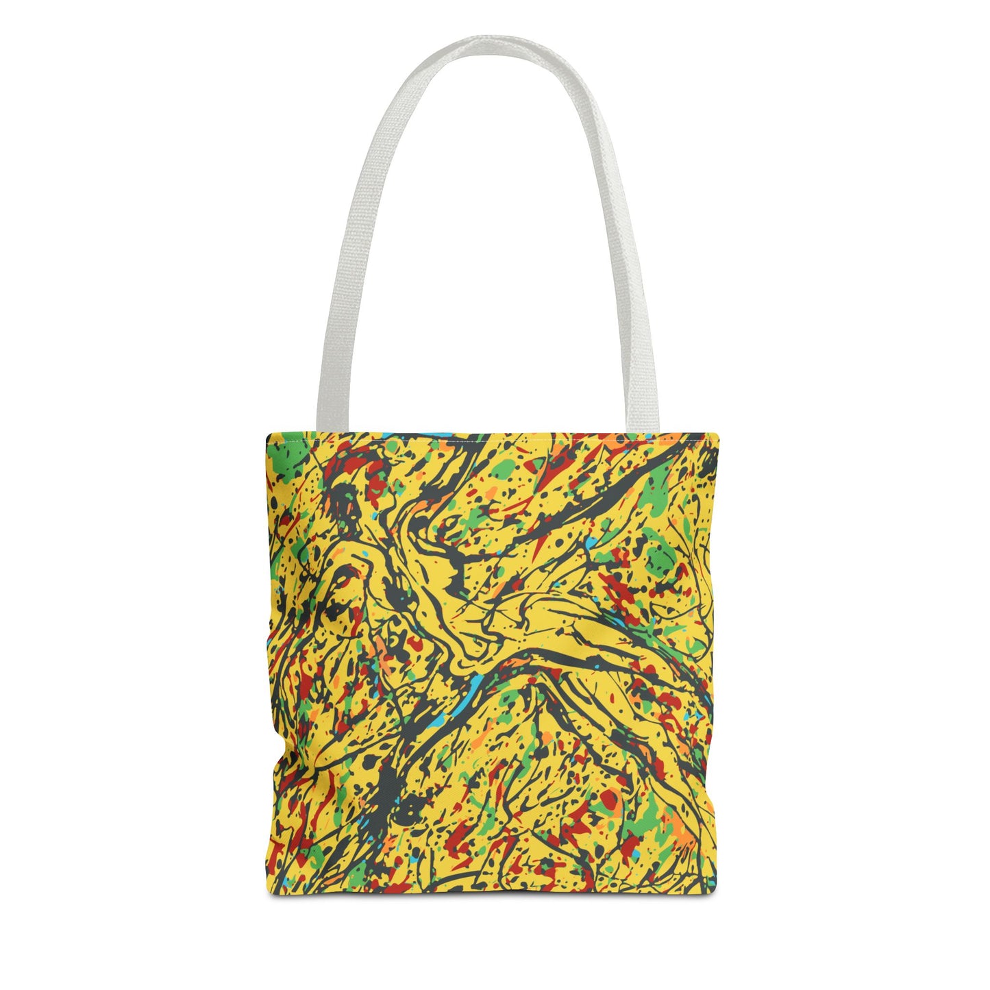 Abstract Yellow Splash Tote Bag — Vibrant Paint-Splatter AOP Tote