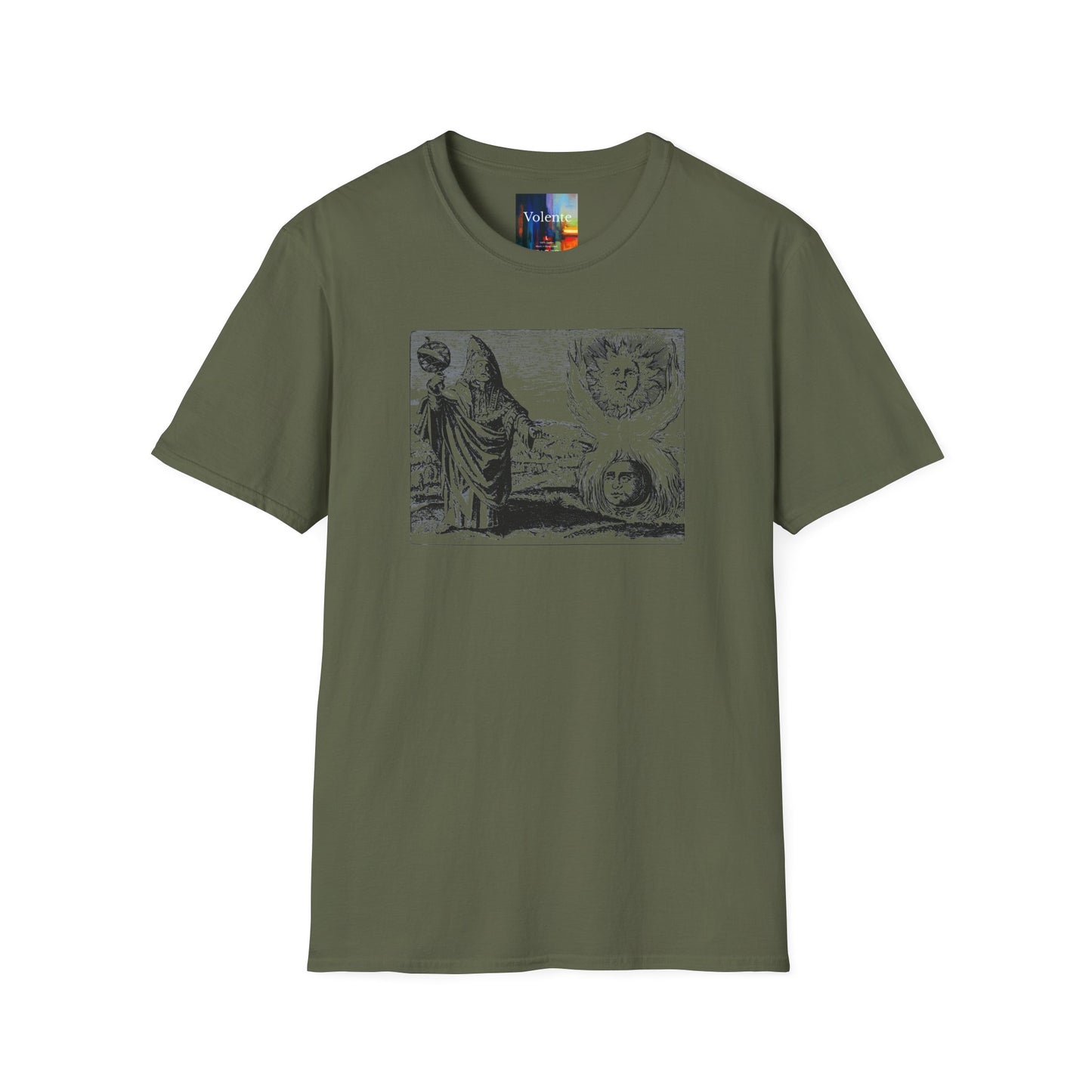 Vintage Alchemy Art Tee — Sun & Moon Esoteric Illustration T-Shirt