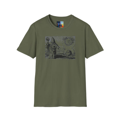 Vintage Alchemy Art Tee — Sun & Moon Esoteric Illustration T-Shirt