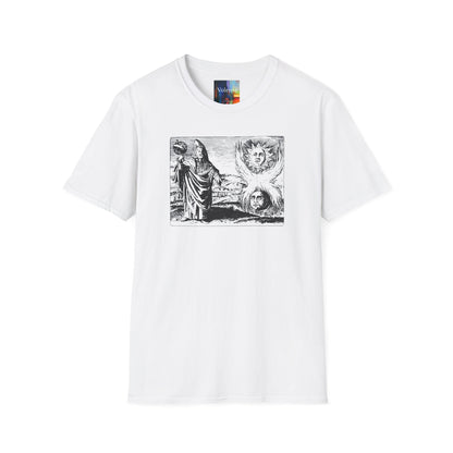 Vintage Alchemy Art Tee — Sun & Moon Esoteric Illustration T-Shirt
