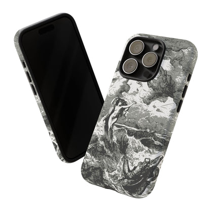 Vintage Ocean Art Phone Case — Mythic Sea Illustration Tough Case