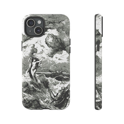 Vintage Ocean Art Phone Case — Mythic Sea Illustration Tough Case