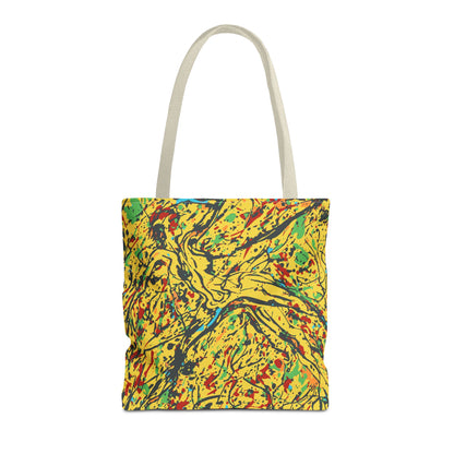 Abstract Yellow Splash Tote Bag — Vibrant Paint-Splatter AOP Tote