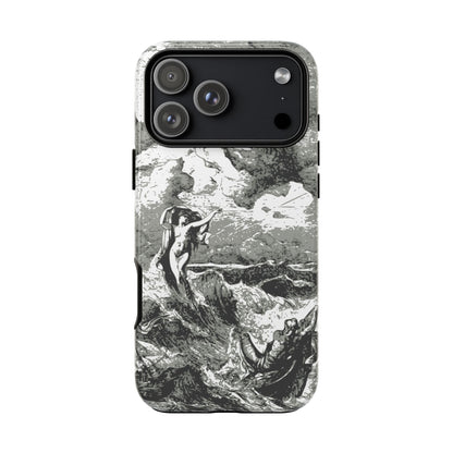 Vintage Ocean Art Phone Case — Mythic Sea Illustration Tough Case
